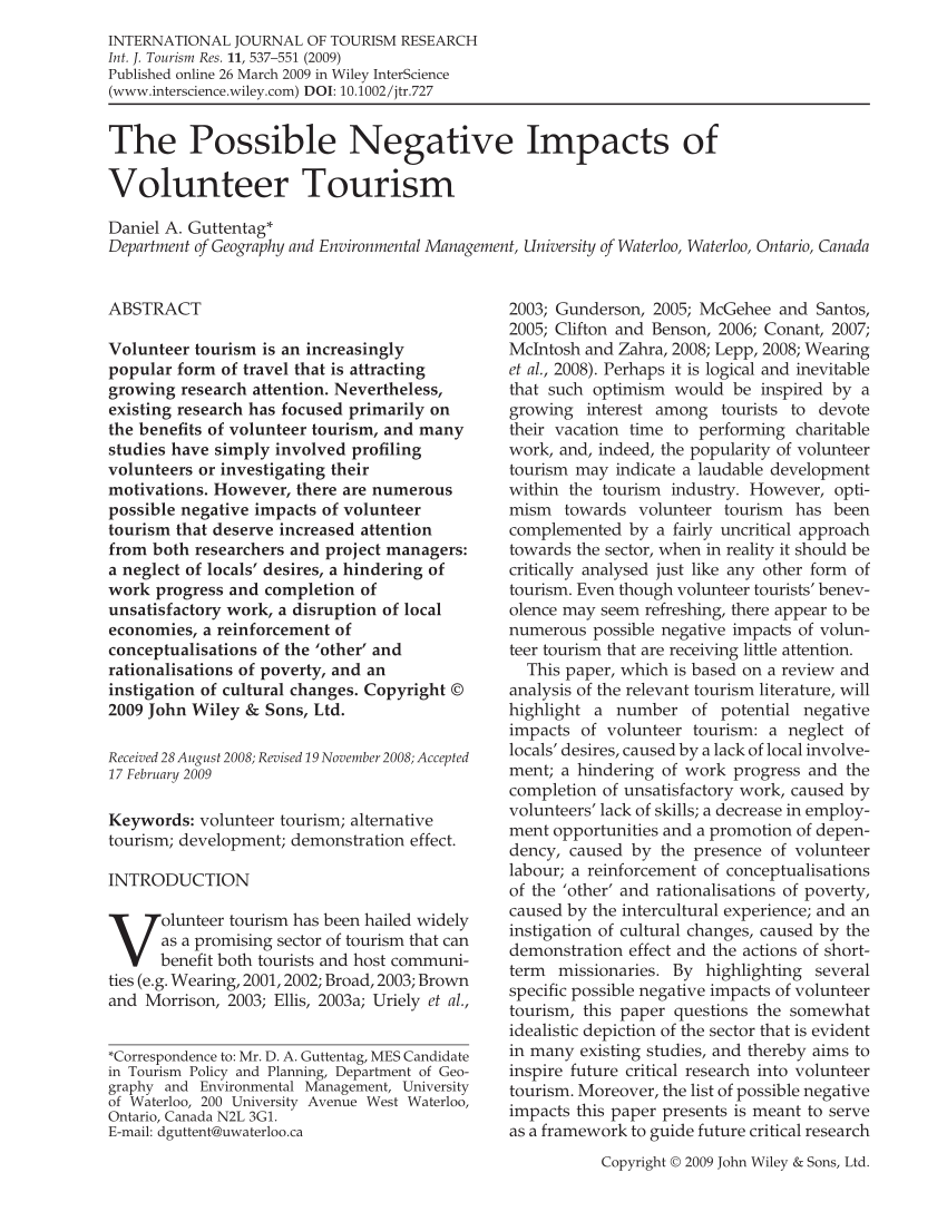 why volunteer tourism is bad