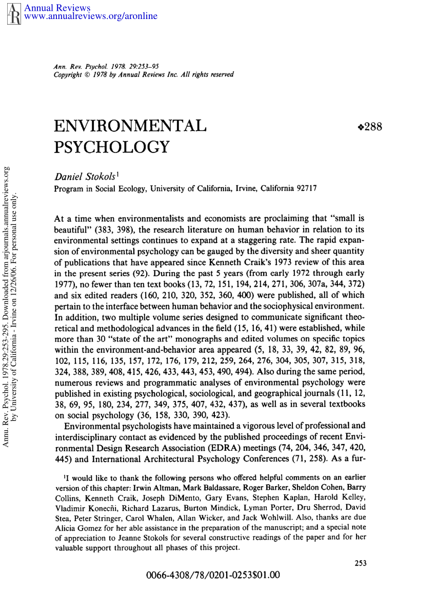 PDF) Environmental Psychology
