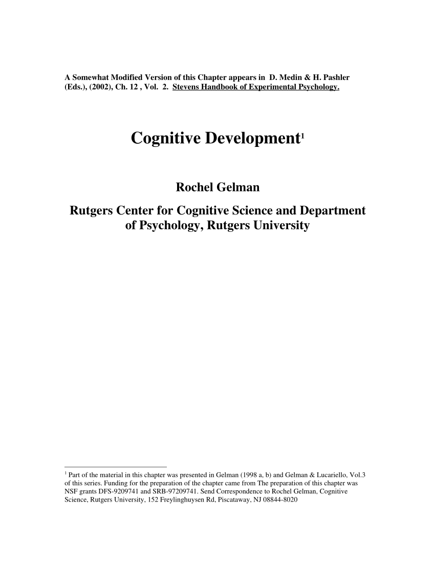 PDF Cognitive Development