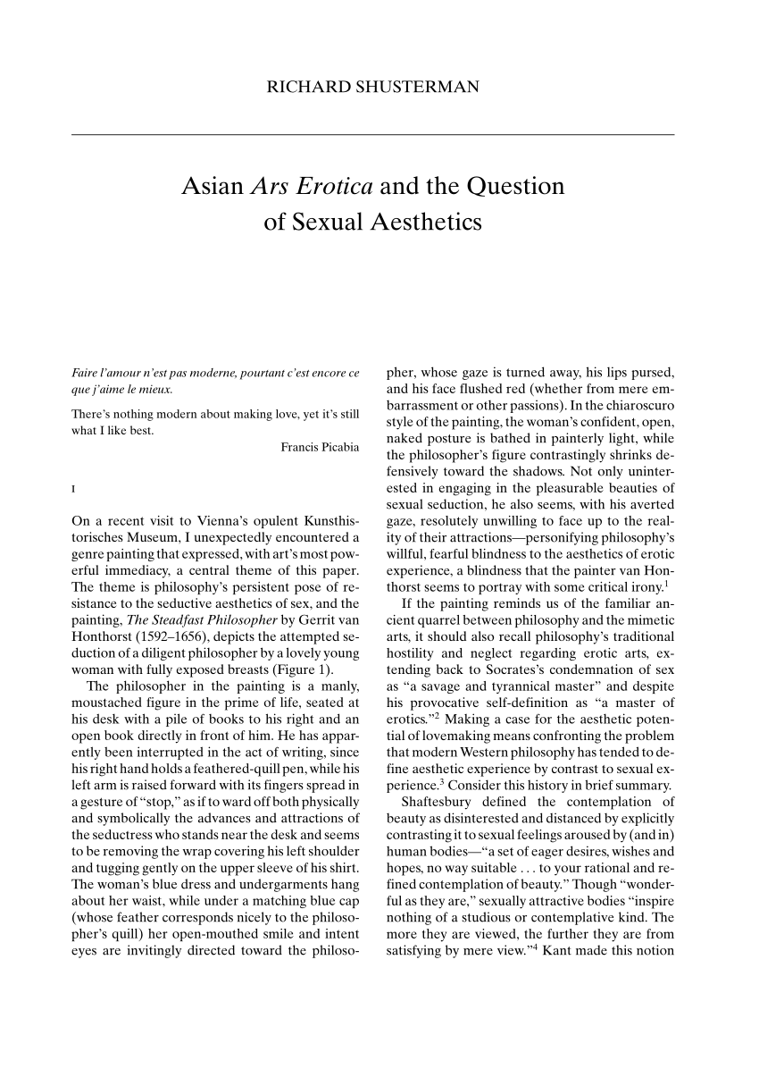 Pdf Asian Ars Erotica And The Question Of Sexual Aesthetics