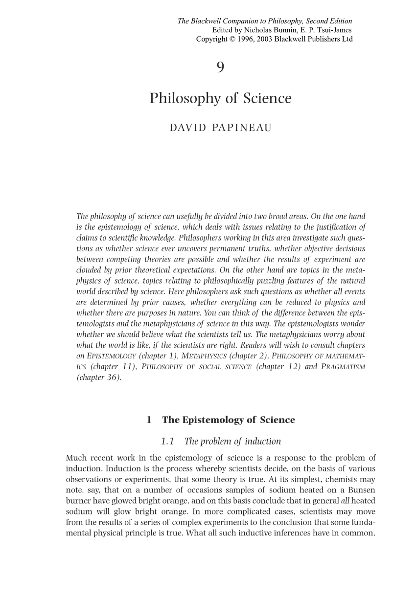 thesis on philosophy of science