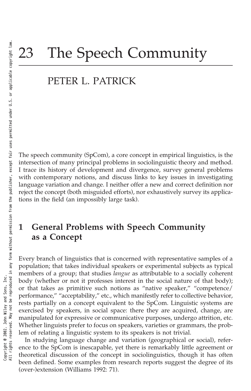 speech community thesis pdf
