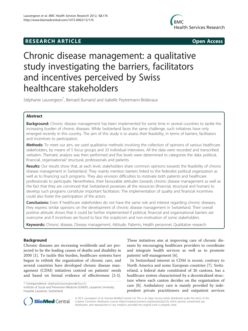 PDF) Chronic disease management: A qualitative study investigating ...