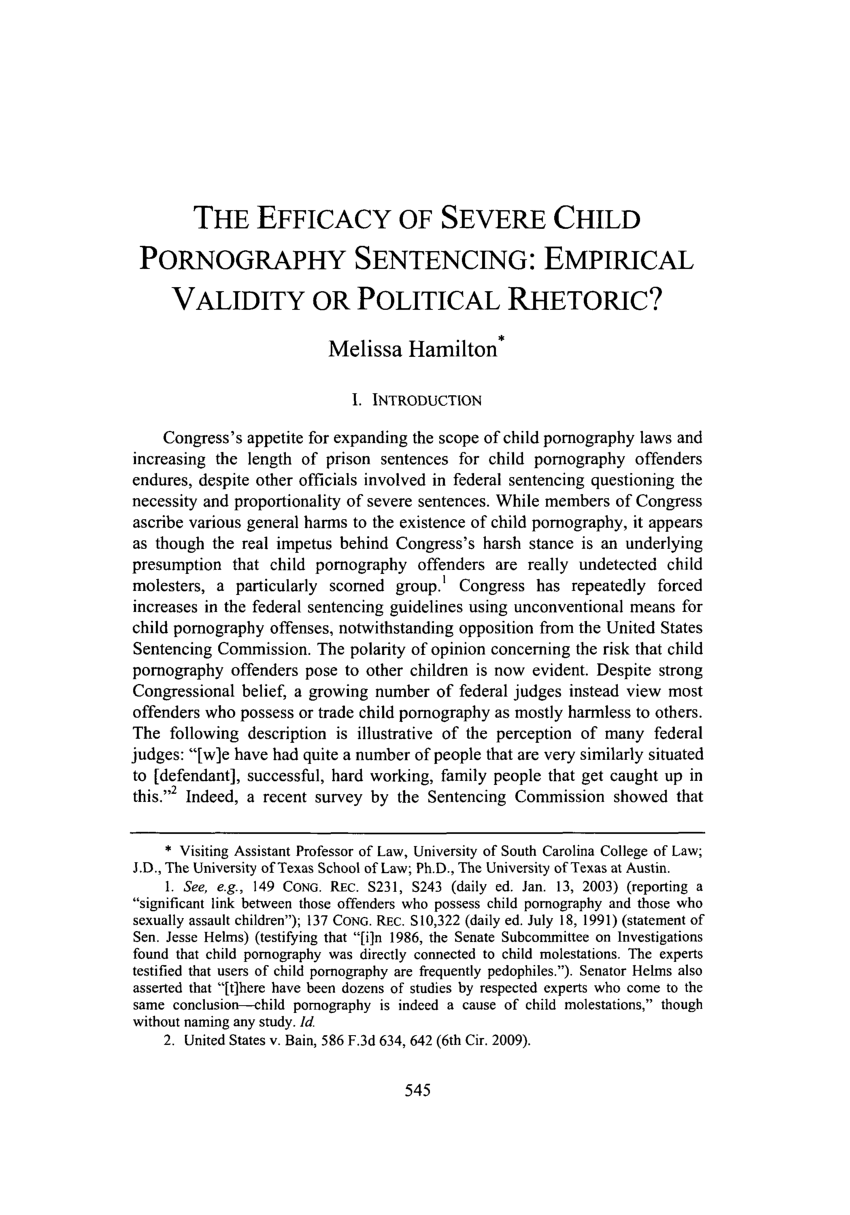 PDF) The Efficacy of Severe Child Pornography Sentencing ...