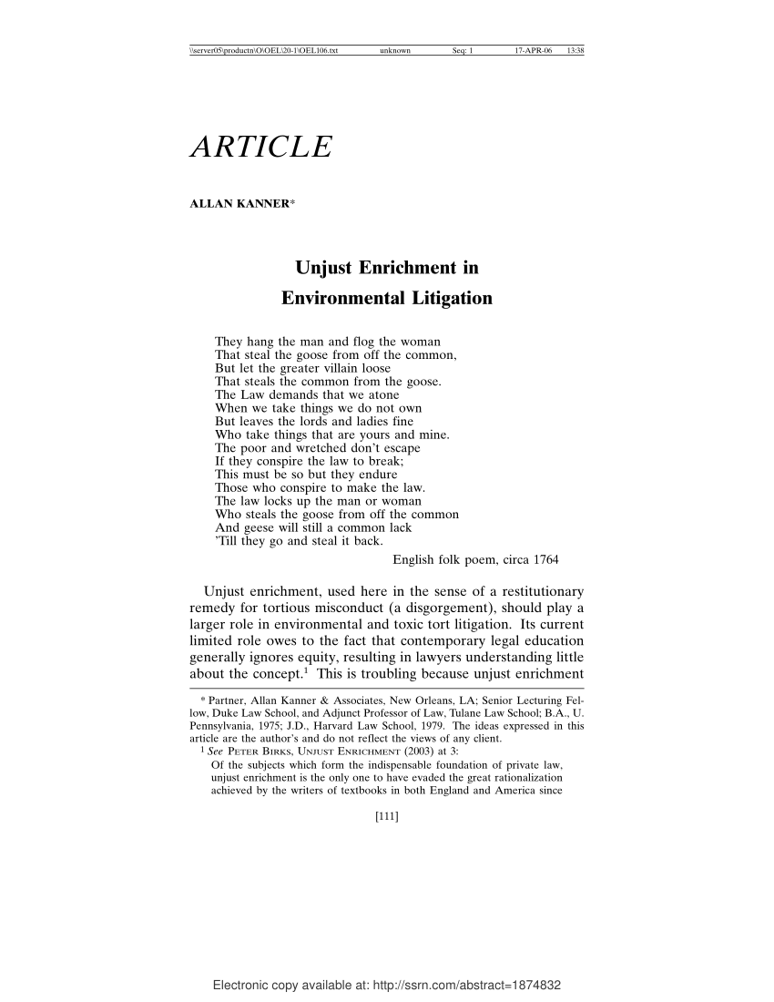 pdf-unjust-enrichment-in-environmental-litigation