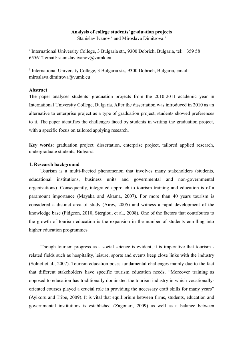 graduation project research paper