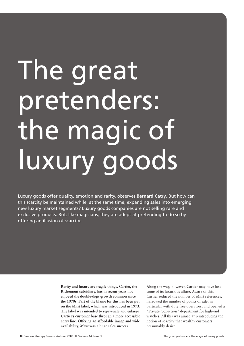 PDF) The Great Pretenders: The Magic of Luxury Goods