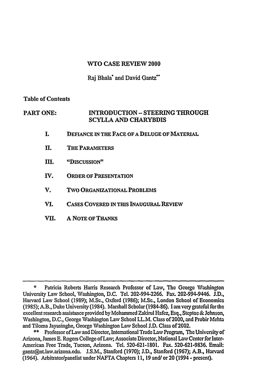 (PDF) WTO Case Review 2000