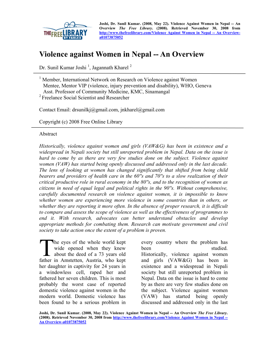 sexual violence against women essay
