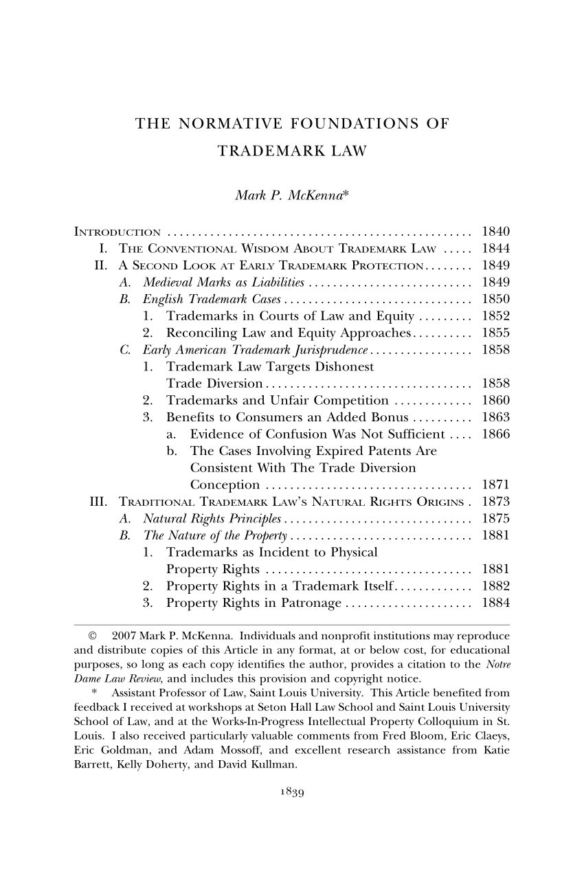 dissertation topics in trademark law