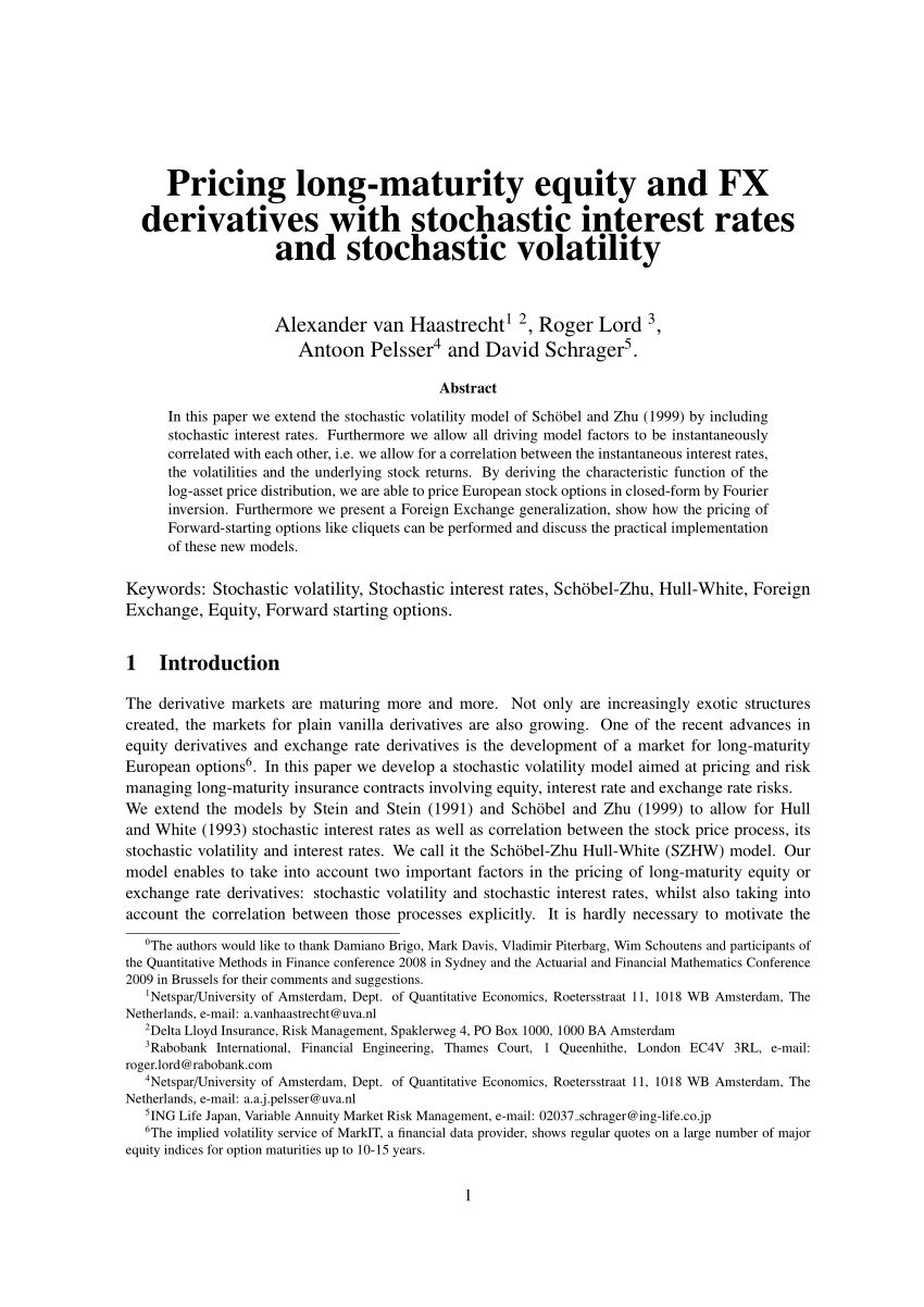 Pdf Pricing Long Maturity Equity And Fx Derivatives With Stochastic Interest Rates And Stochastic Volatility