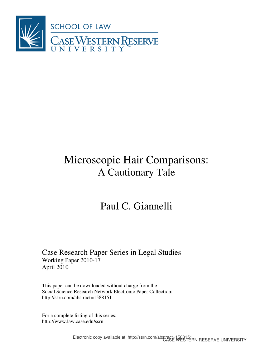 PDF) Microscopic Hair Comparisons: A Cautionary Tale