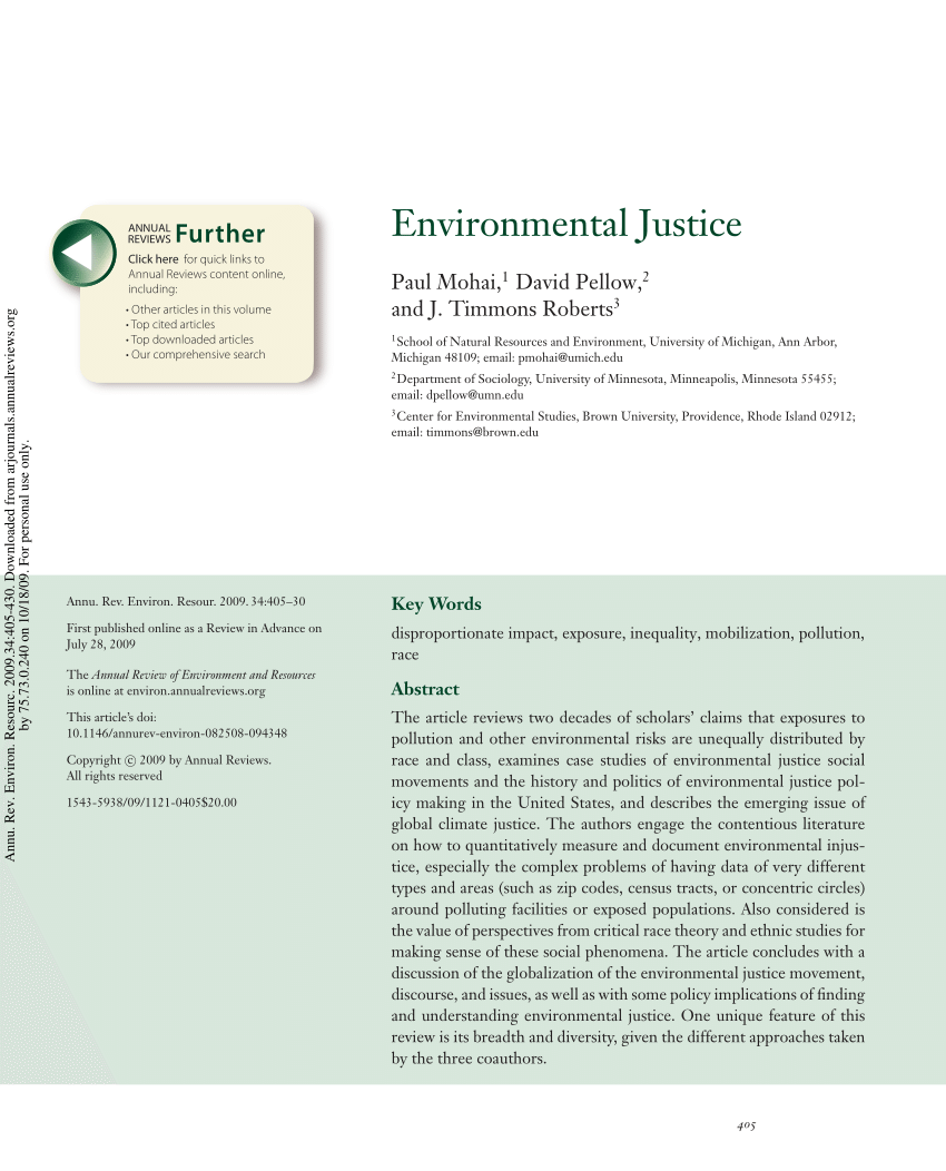 environmental justice research paper