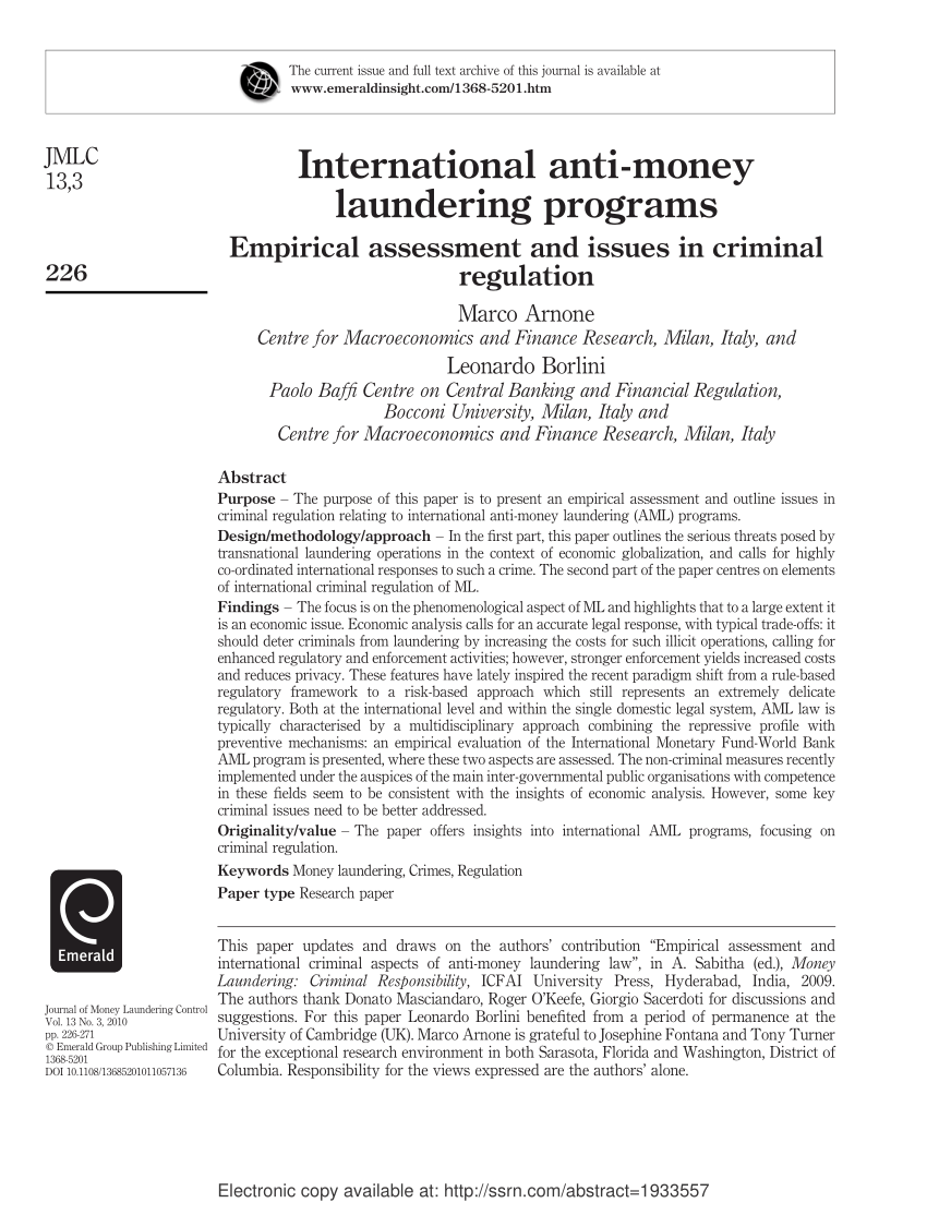 research paper on anti money laundering