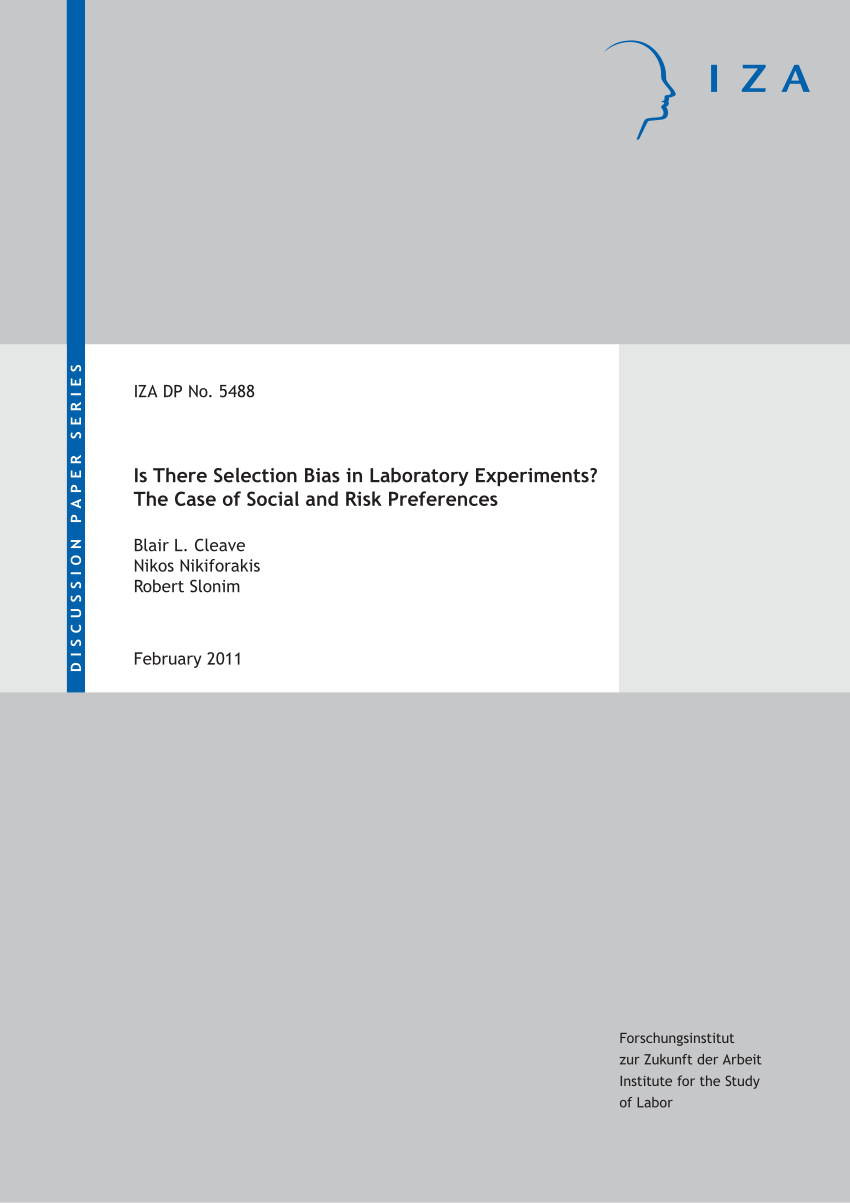 Pdf Is There Selection Bias In Laboratory Experiments The Case Of Social And Risk Preferences 