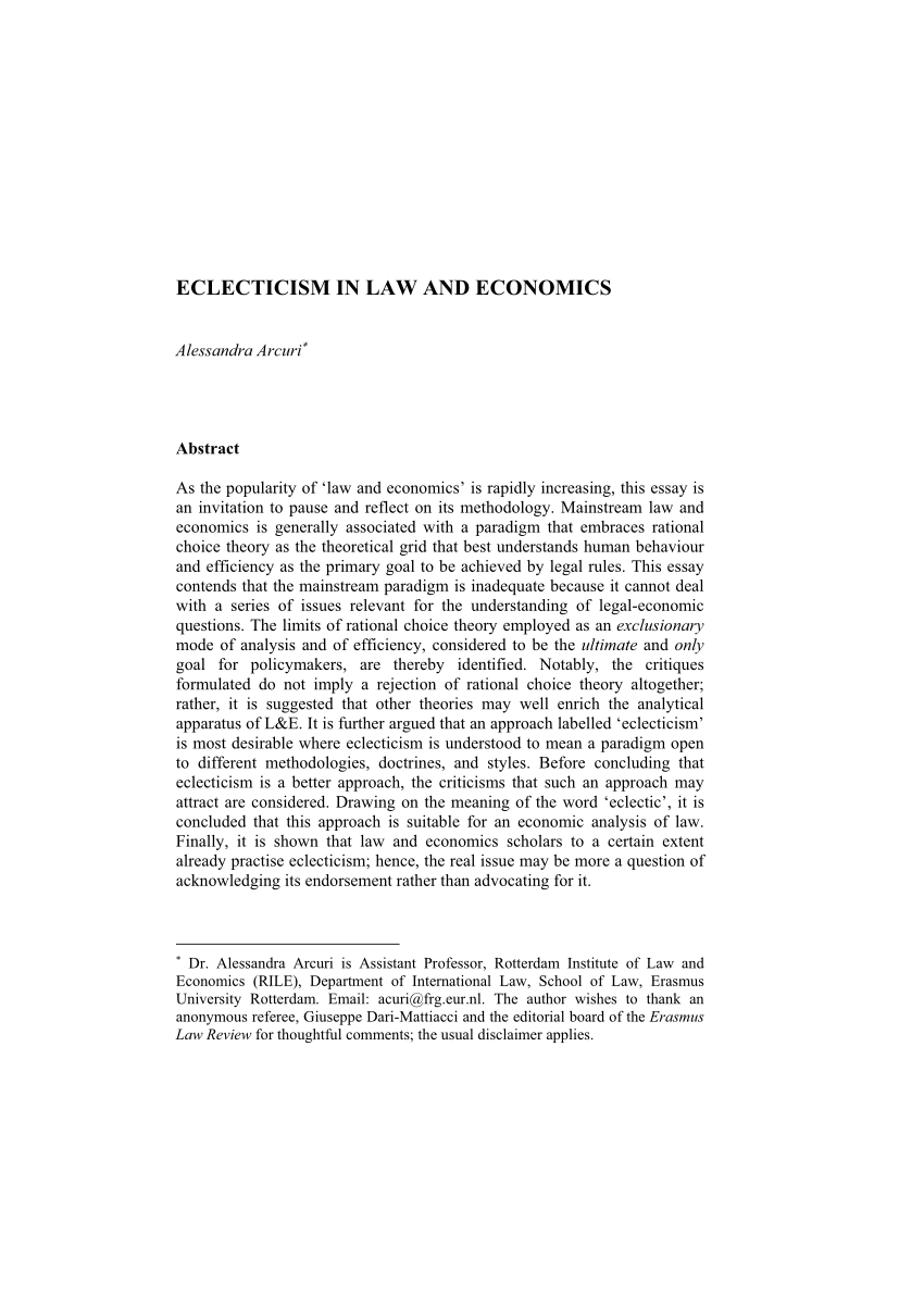 thesis on law and economics