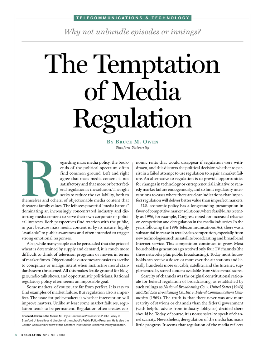 thesis on media regulation