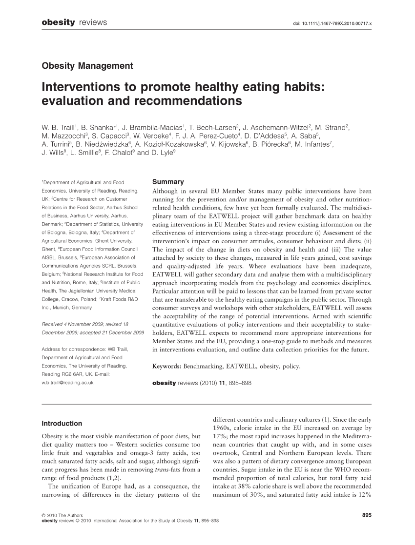 healthy eating habits and lifestyle thesis