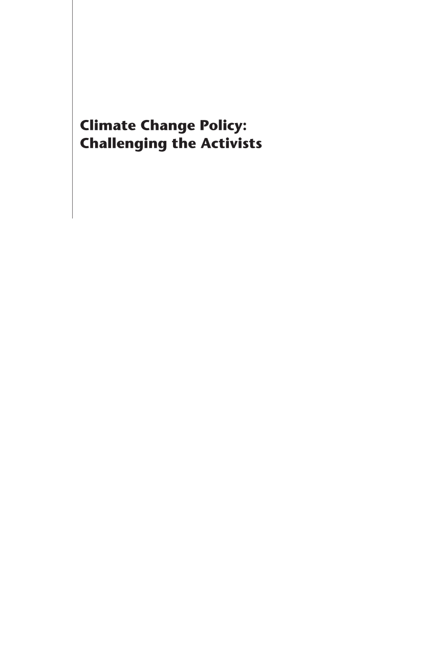 PDF) Climate Change Policy: Challenging the Activists
