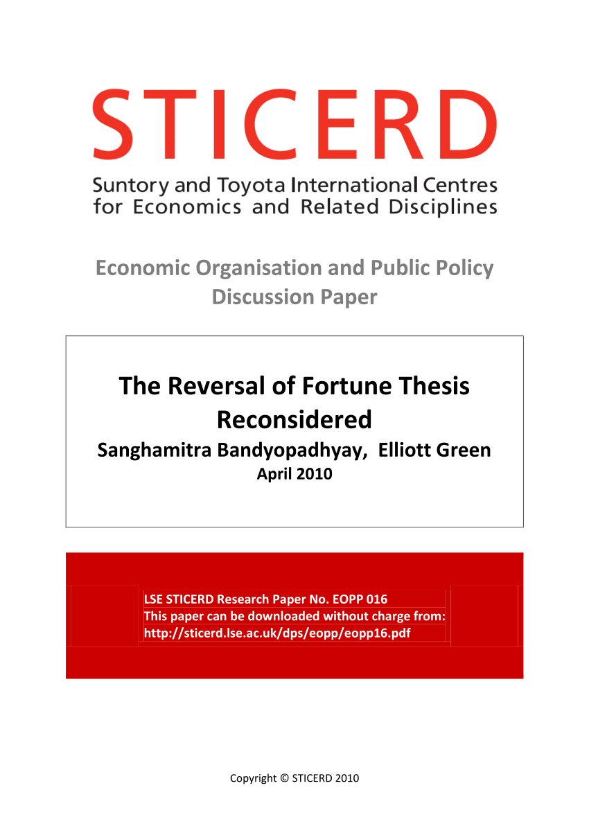 PDF) The Reversal of Fortune Thesis Reconsidered