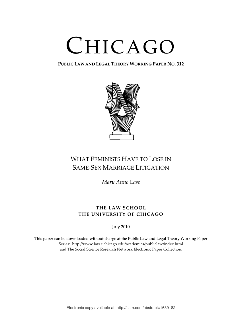 850px x 1100px - PDF) What Feminists Have to Lose in Same-Sex Marriage Litigation