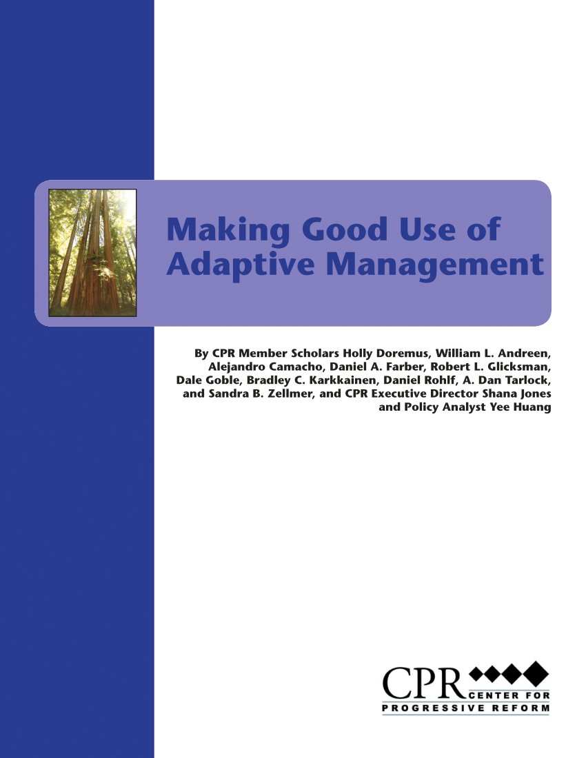 Pdf Making Good Use Of Adaptive Management