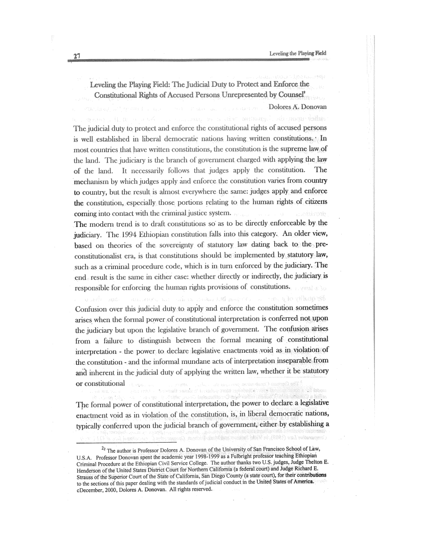 a research paper on constitutional rights of an accused person