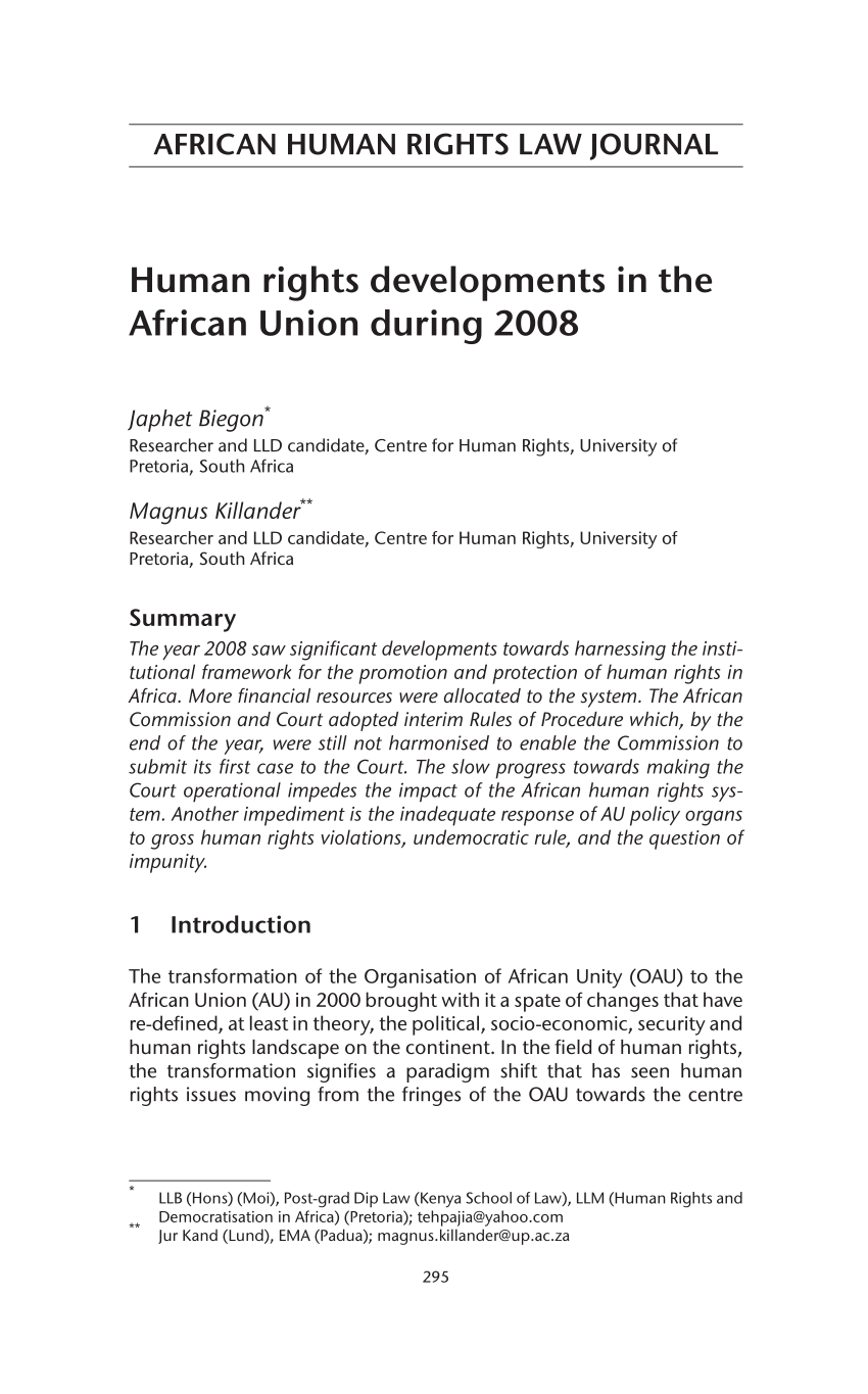 human rights in africa essay