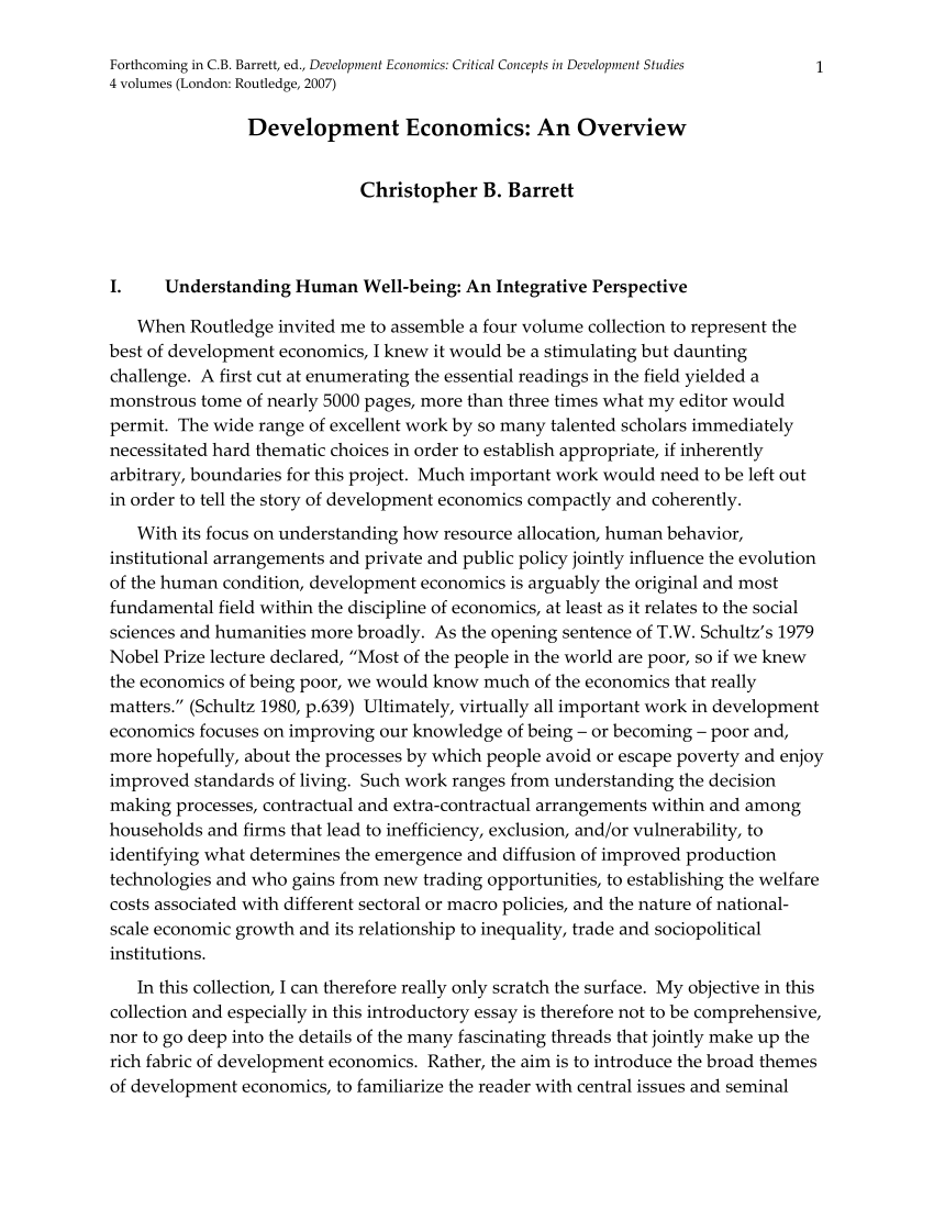economics thesis sample pdf