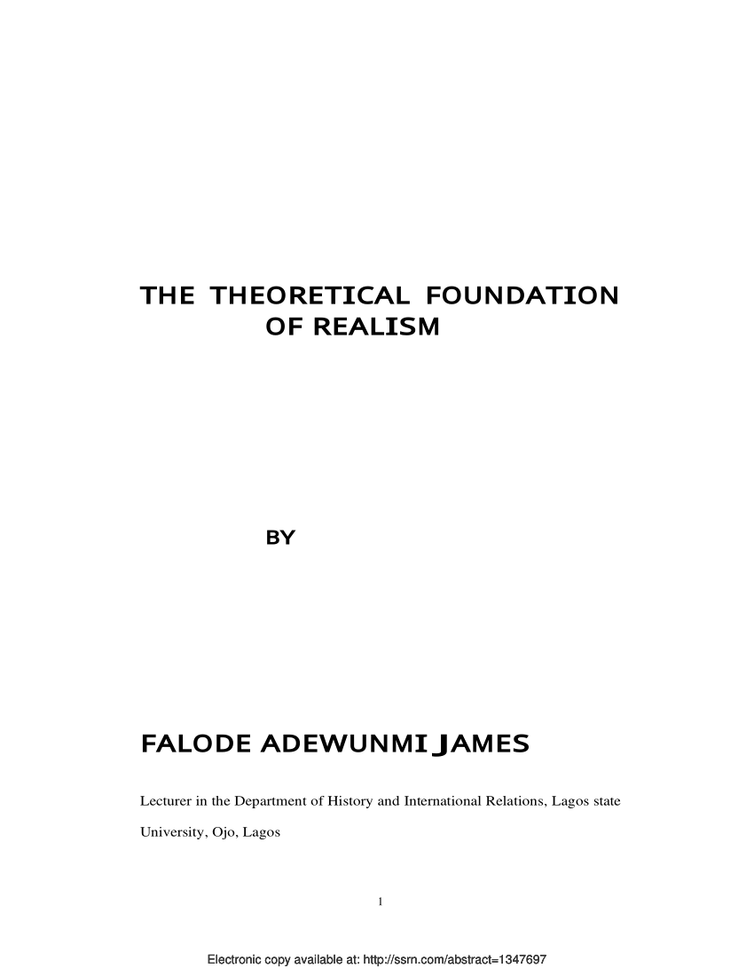 PDF) The Theoretical Foundation of Realism