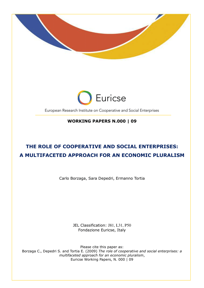 PDF) The Role of Cooperative and Social Enterprises: A Multifaceted  Approach for an Economic Pluralism