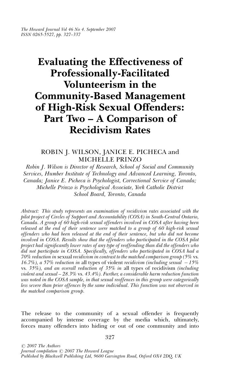 Pdf Evaluating The Effectiveness Of Professionally Facilitated Volunteerism In The Community 1051