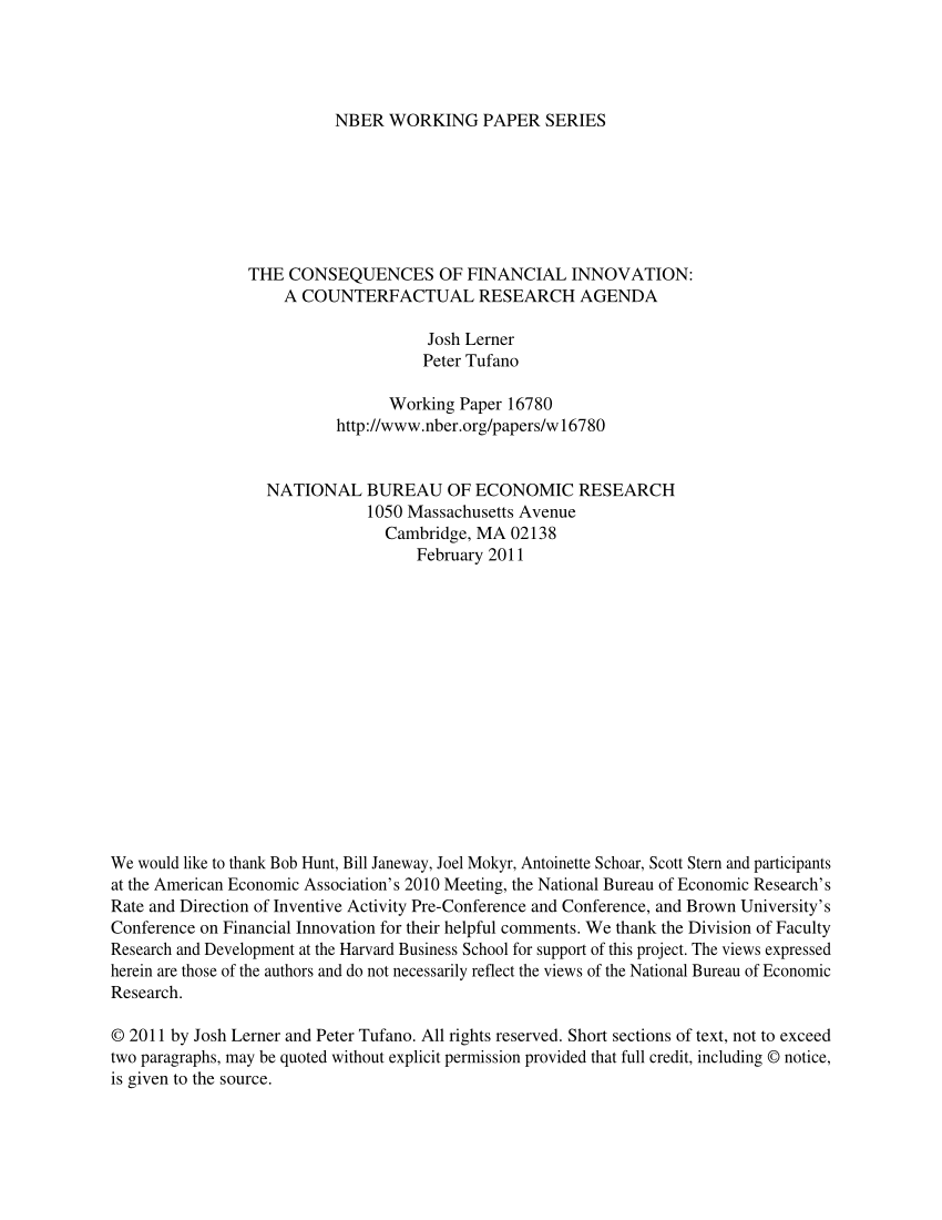 research paper on innovation in financial services