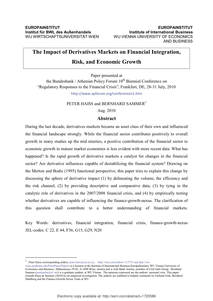 research paper on derivatives market
