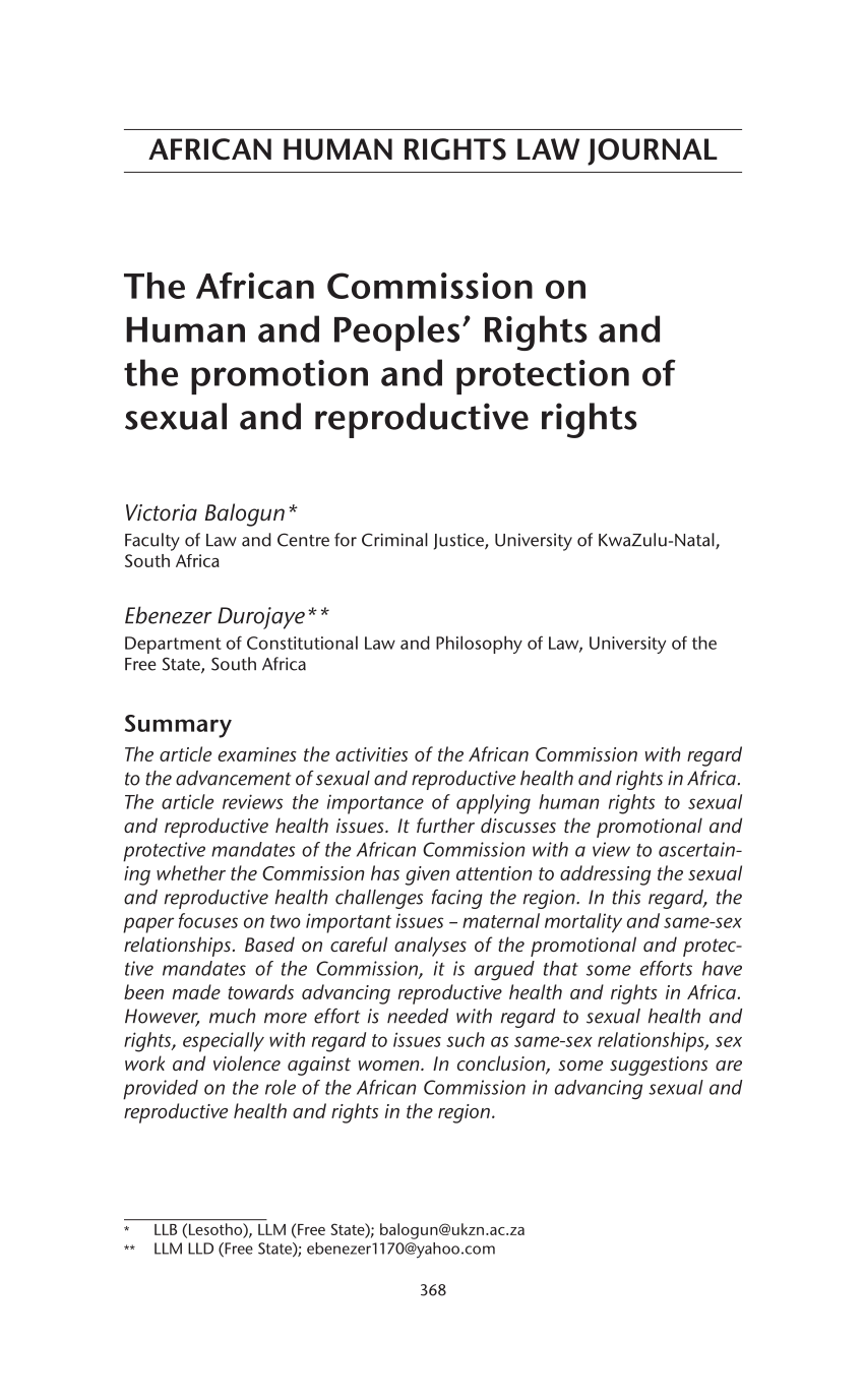 Pdf The African Commission On Human And Peoples Rights And The