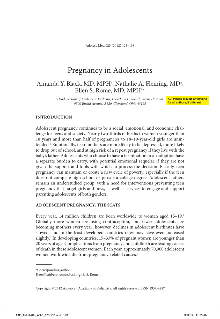 literature review on adolescent pregnancy