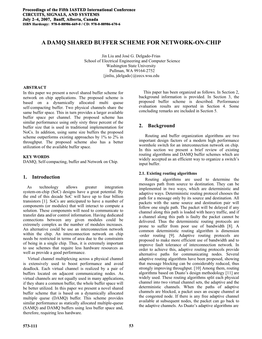 (PDF) A DAMQ shared buffer scheme for network-on-chip