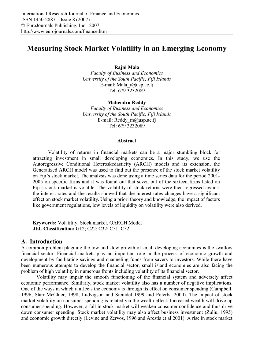 research paper on stock market volatility