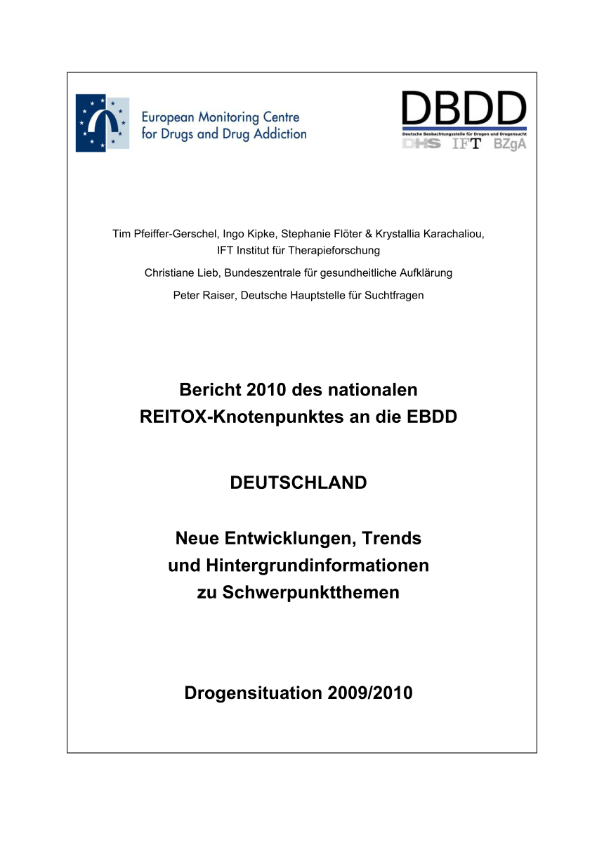 PDF Bericht 2010 des nationalen REITOX Knotenpunktes an EBDD