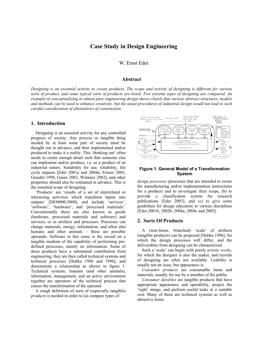 engineering case study sample pdf