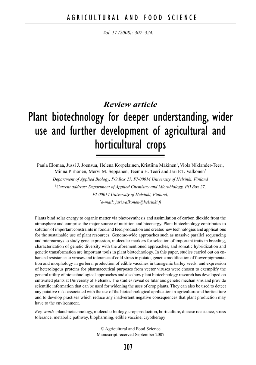 research paper about plant biotechnology