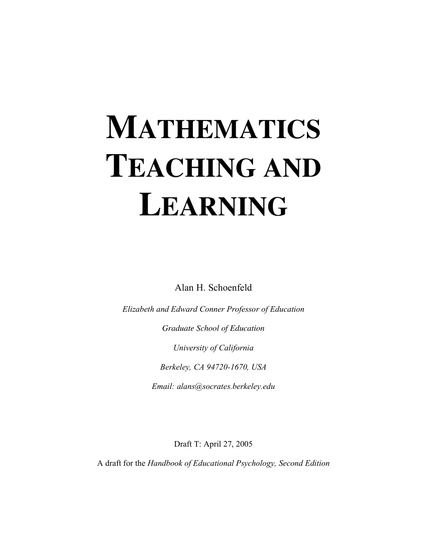 teaching mathematics in the new normal research paper