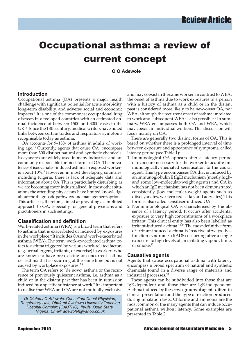 occupational asthma case study