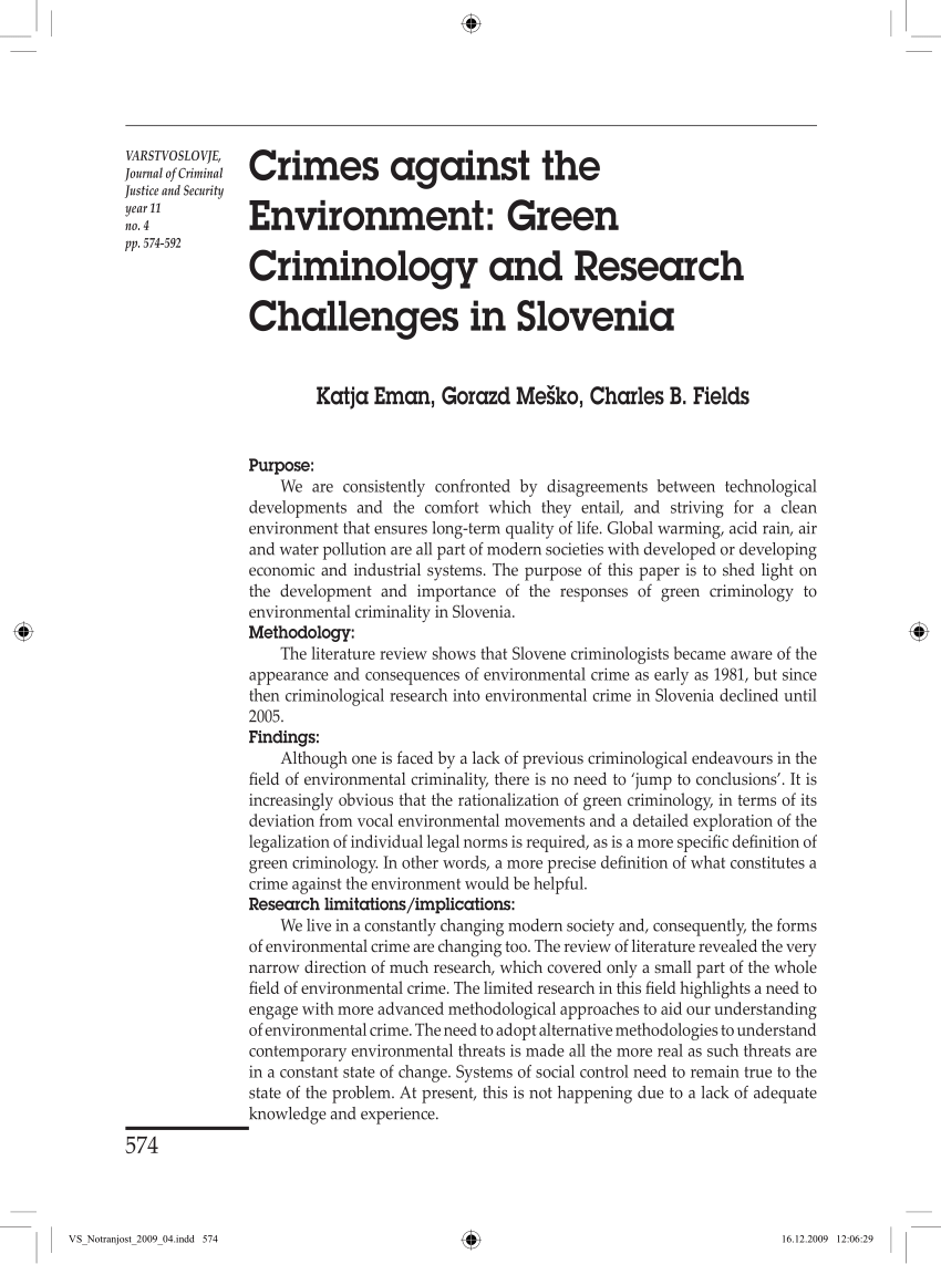 research paper on environmental criminology