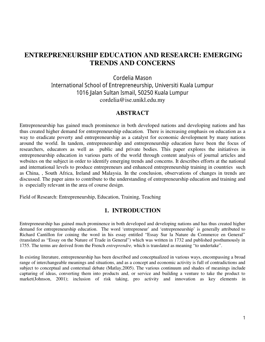 dissertation on entrepreneurship pdf