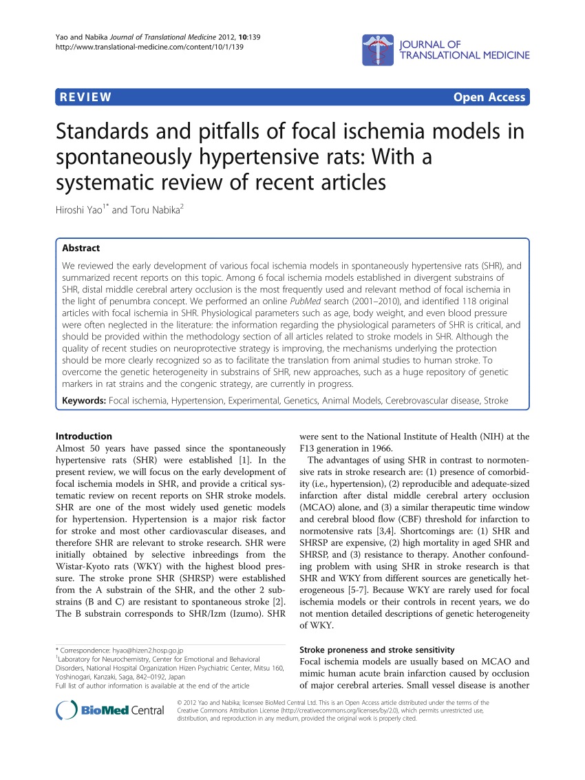 PDF) Standards and pitfalls of focal ischemia models in ...