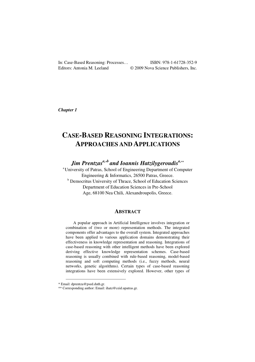 pdf-case-based-reasoning-integrations-approaches-and-applications