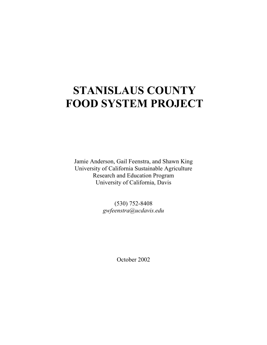 PDF Stanislaus County Food System Project