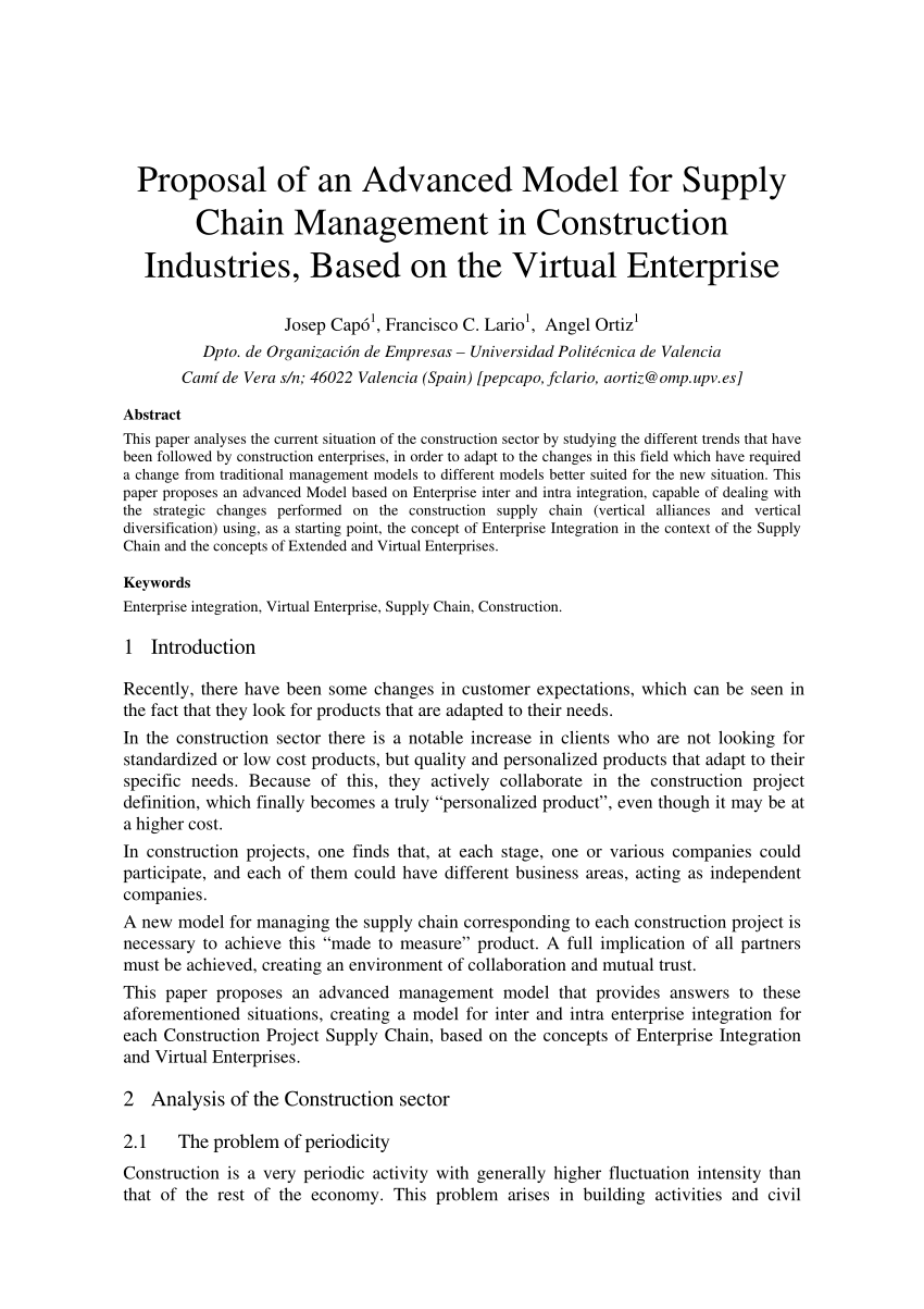 supply chain management research proposal