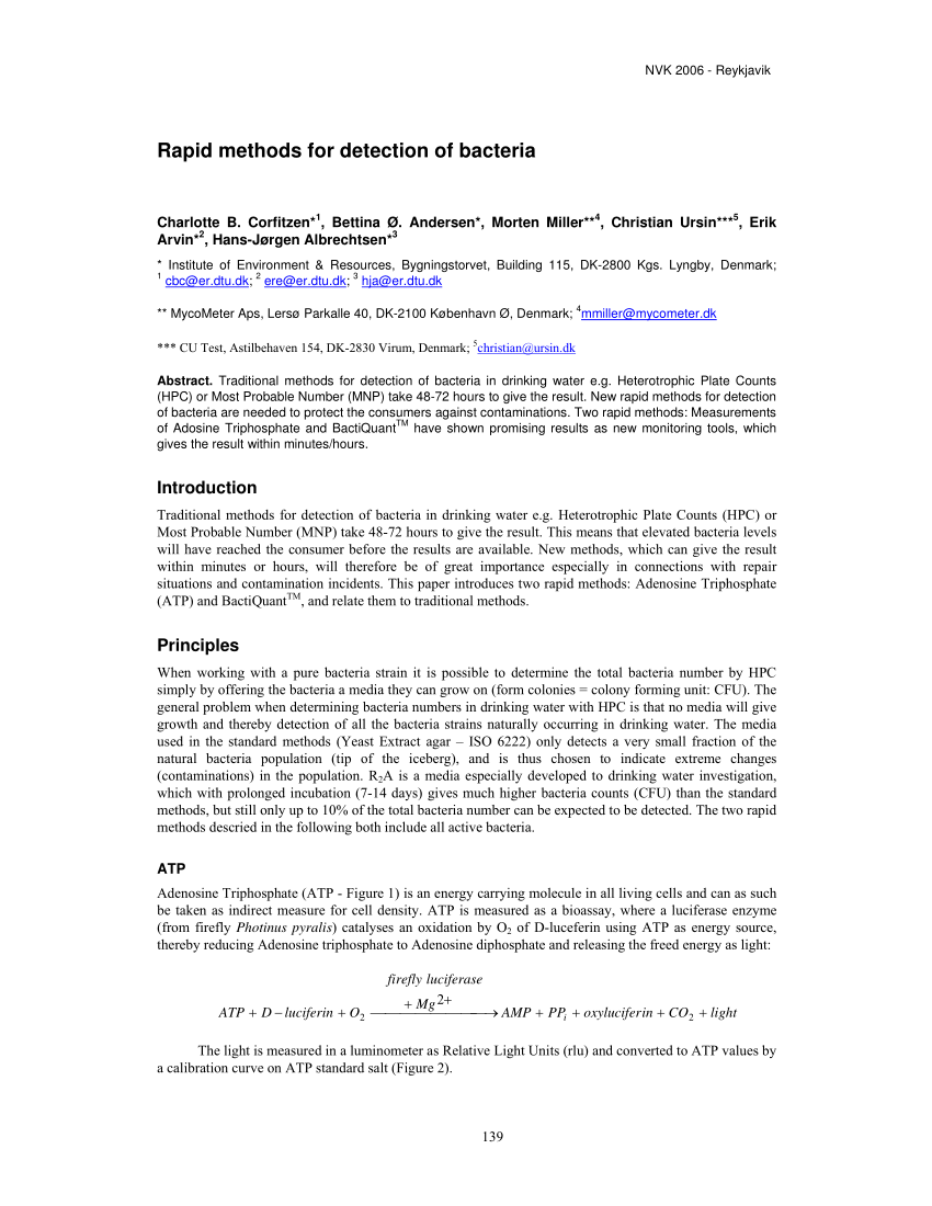 Pdf Rapid Methods For Detection Of Bacteria